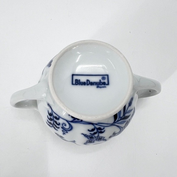 Blue Danube Blue Onion Cream Sugar & Syrup Picher Set Japan Rectangle Mark 3 Pcs - Picture 11 of 12
